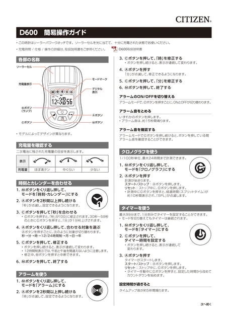 citizen シチズンウオッチD600